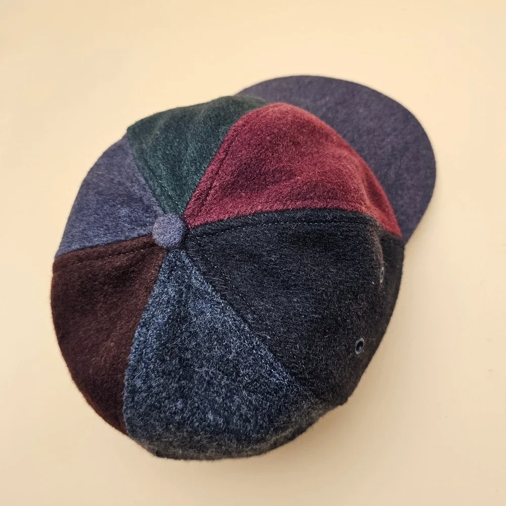 J. Crew‎ Colorblock Wool Blend Baseball Cap Hat Size Large Made in USA